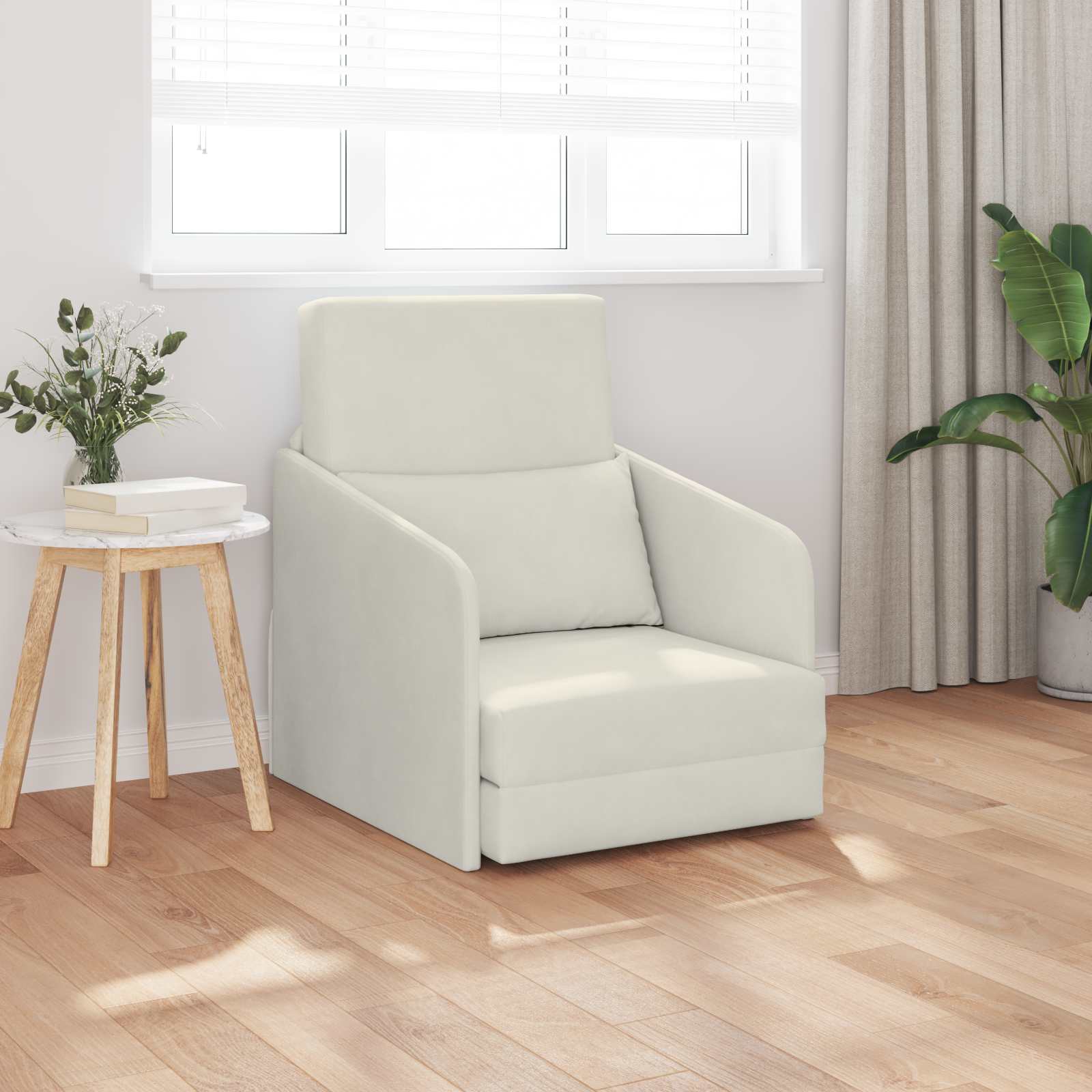 Krevet na razvlačenje Krema 65 x 80 x 83 cm Baršun