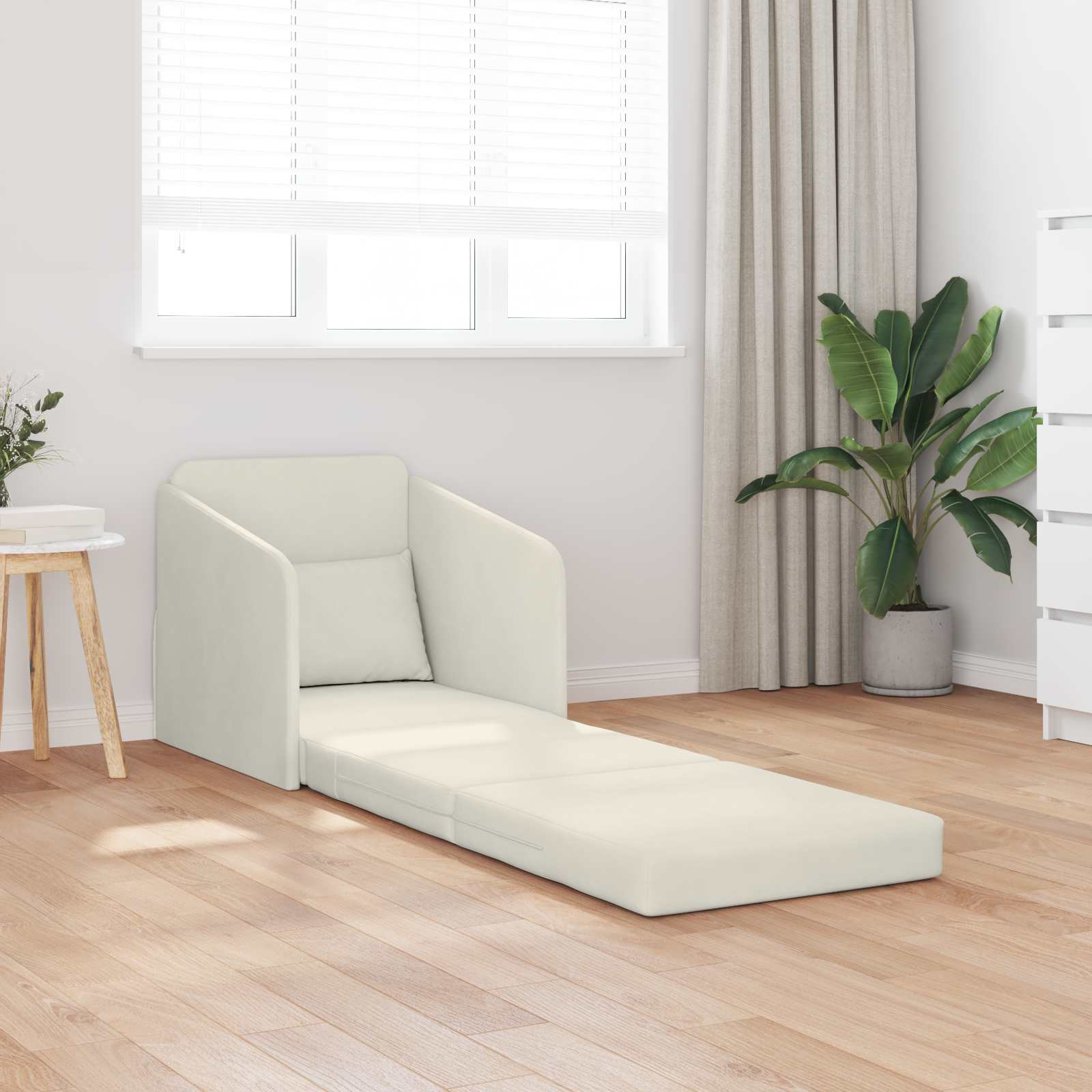 Krevet na razvlačenje Krema 65 x 80 x 83 cm Baršun