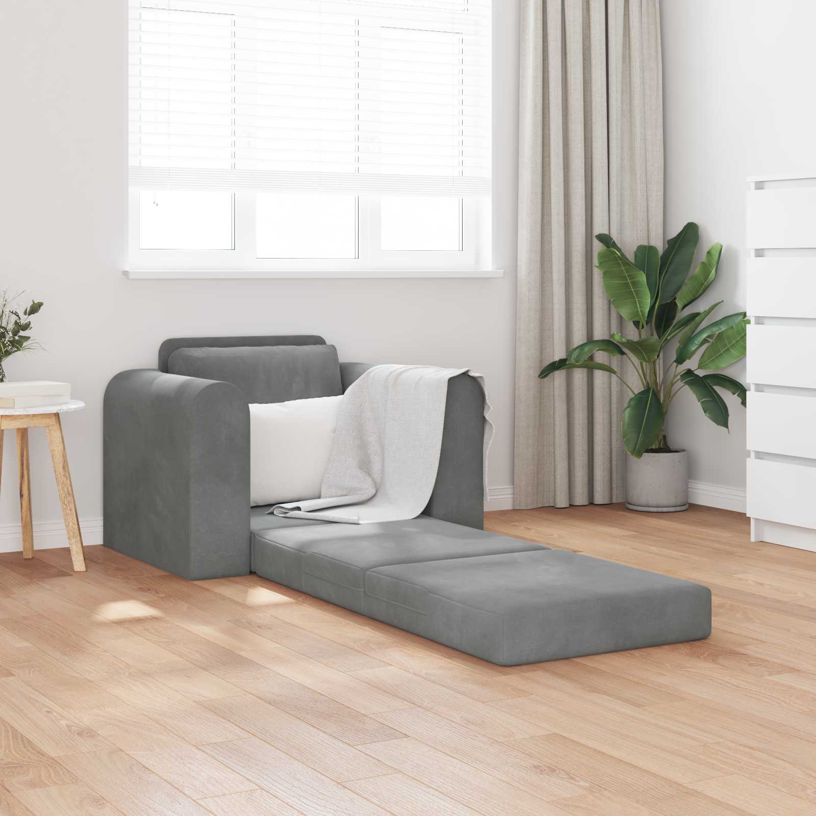 Krevet na razvlačenje Tamno siva 98 x 71 x 83 cm Baršun