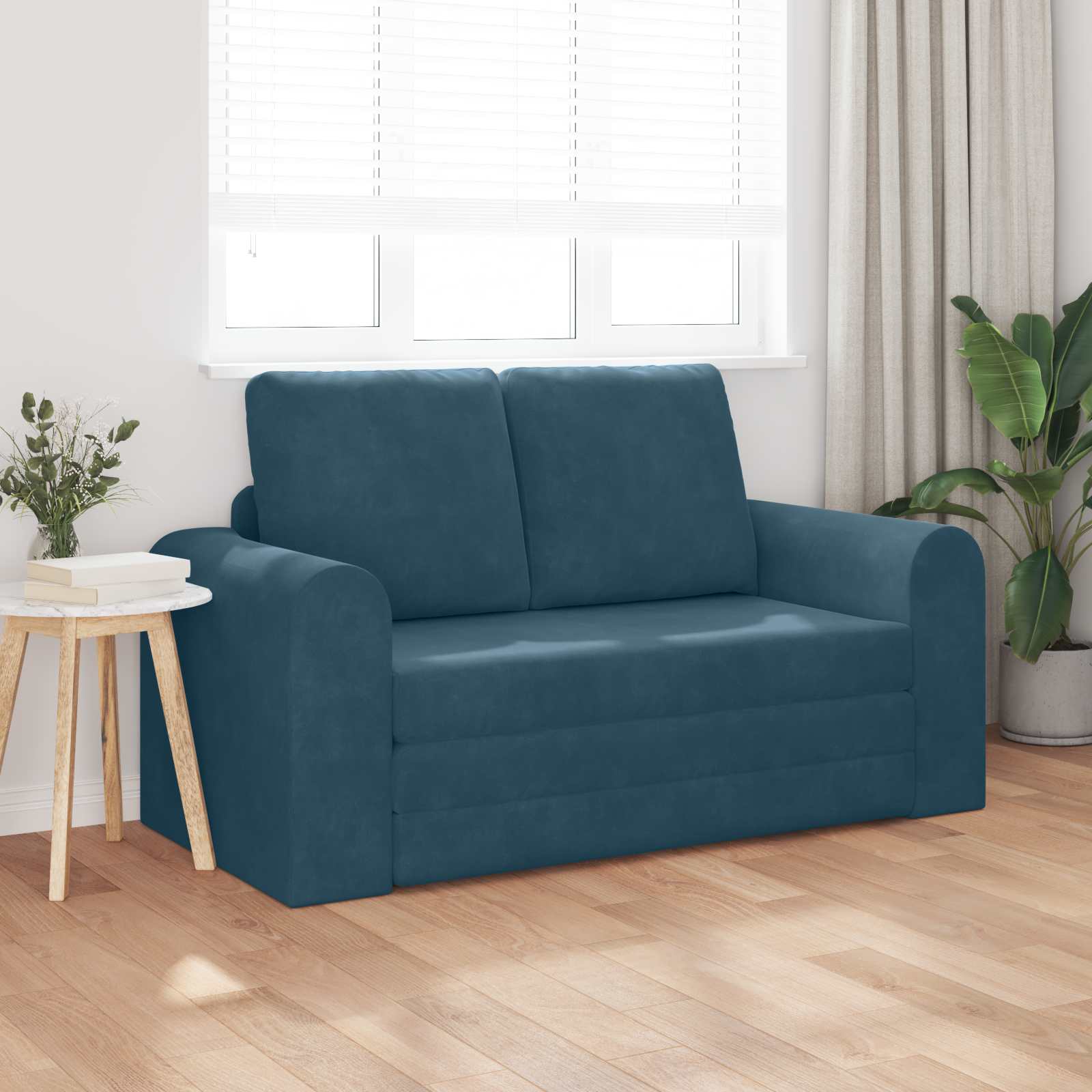 Krevet na razvlačenje Plava 148 x 71 x 83 cm Baršun