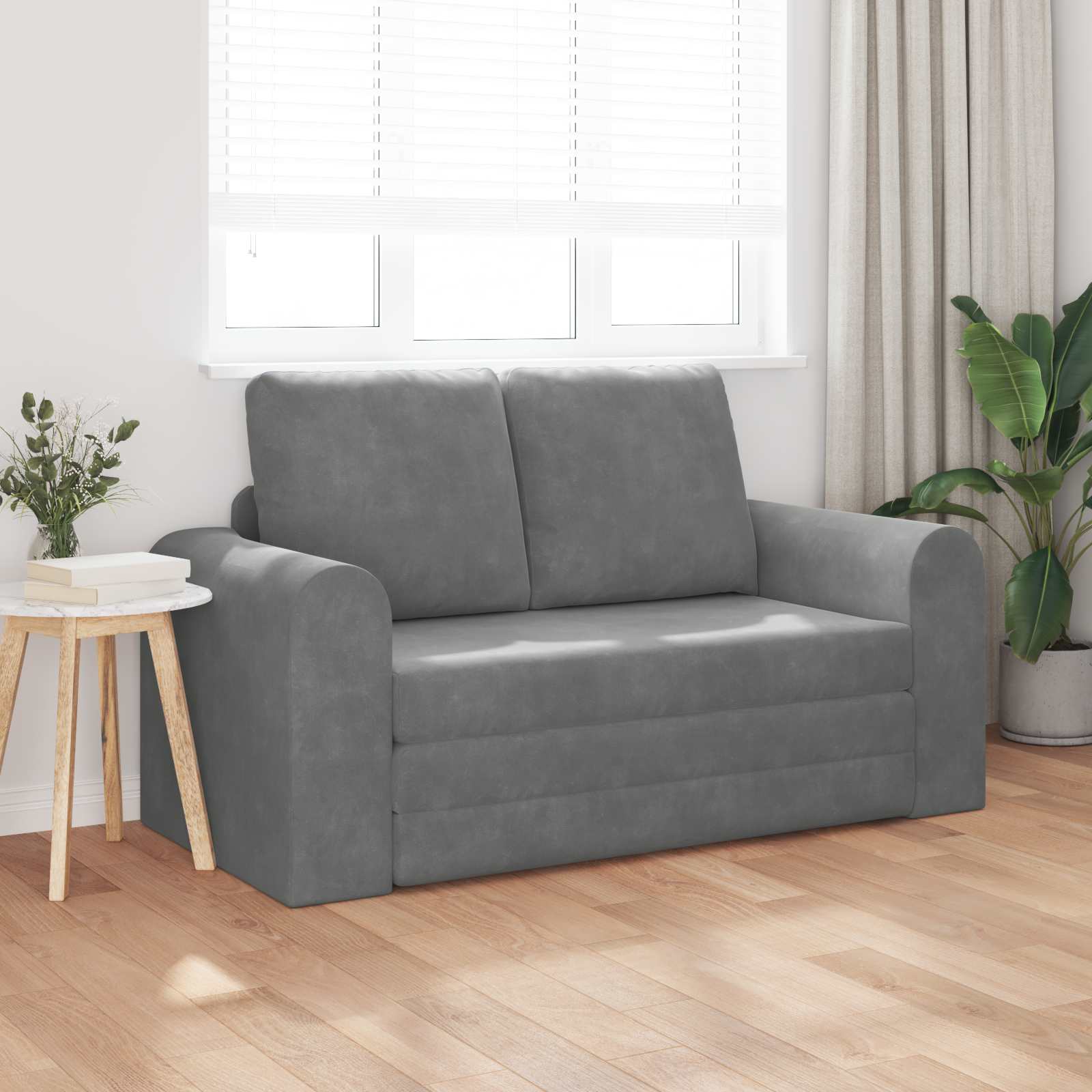 Krevet na razvlačenje Tamno siva 148 x 71 x 83 cm Baršun