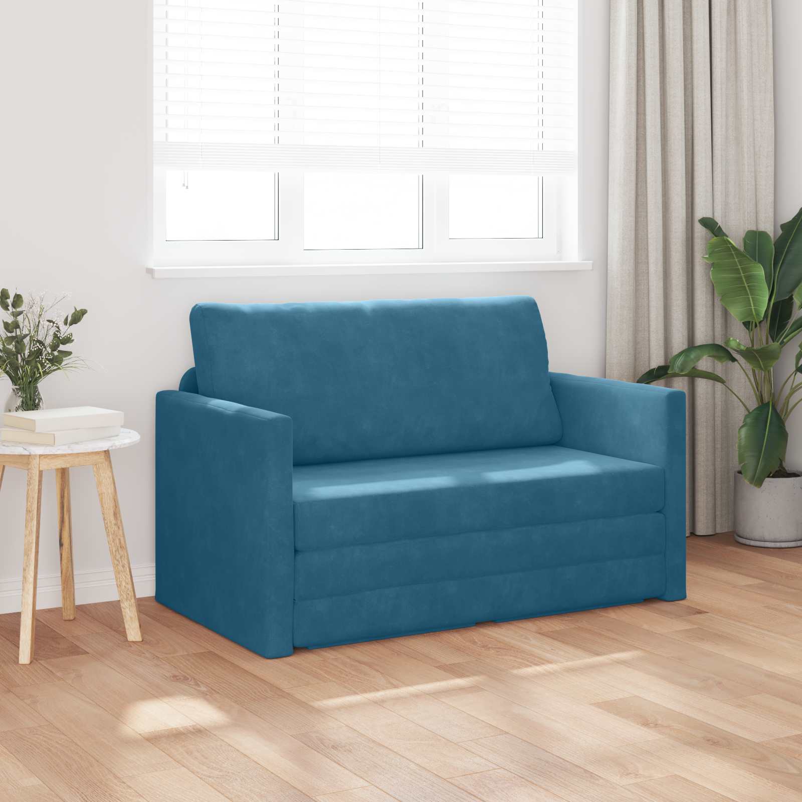 Krevet na razvlačenje Plava 124 x 71 x 78 cm Baršun