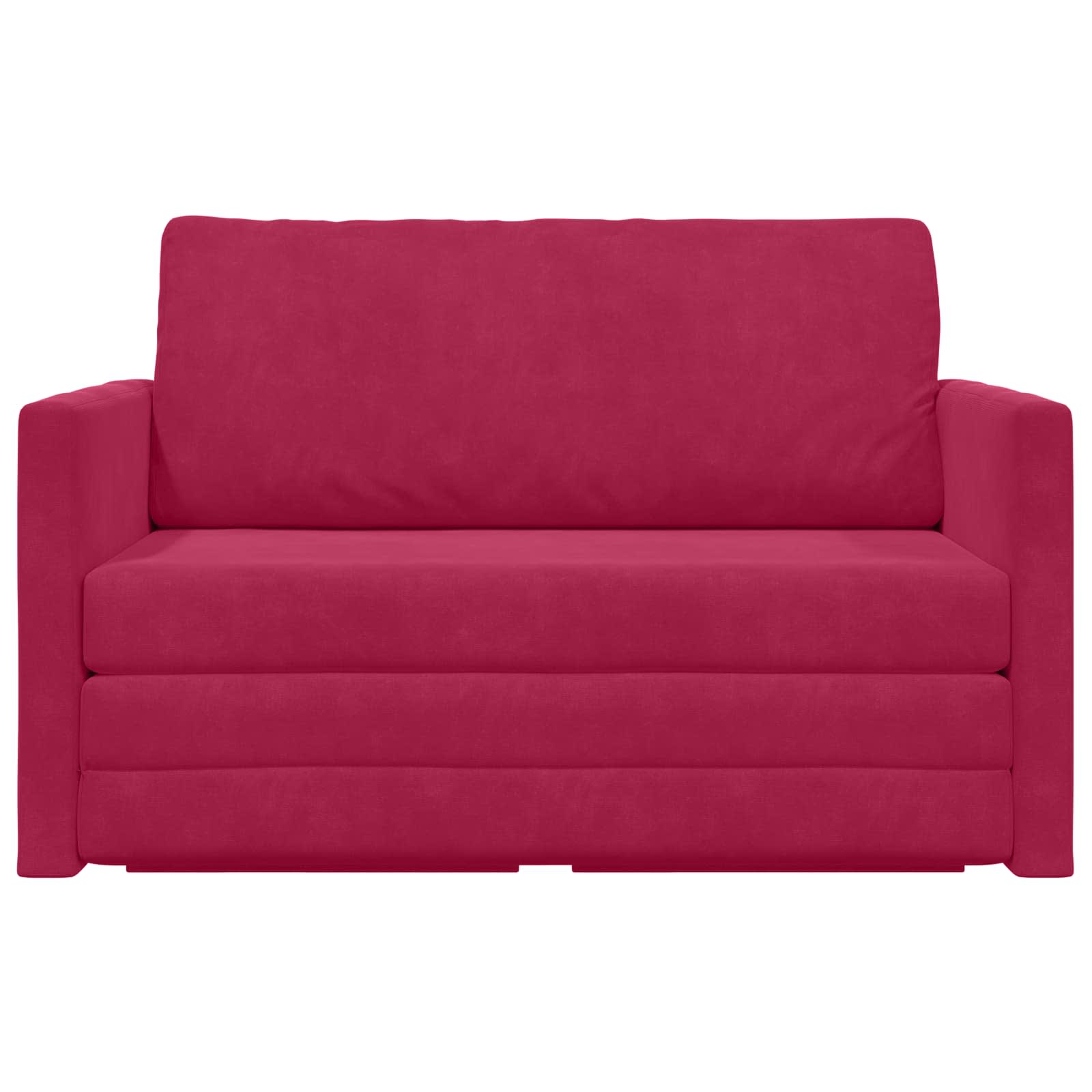 Krevet na razvlačenje Vinska crvena 124 x 71 x 78 cm Baršun