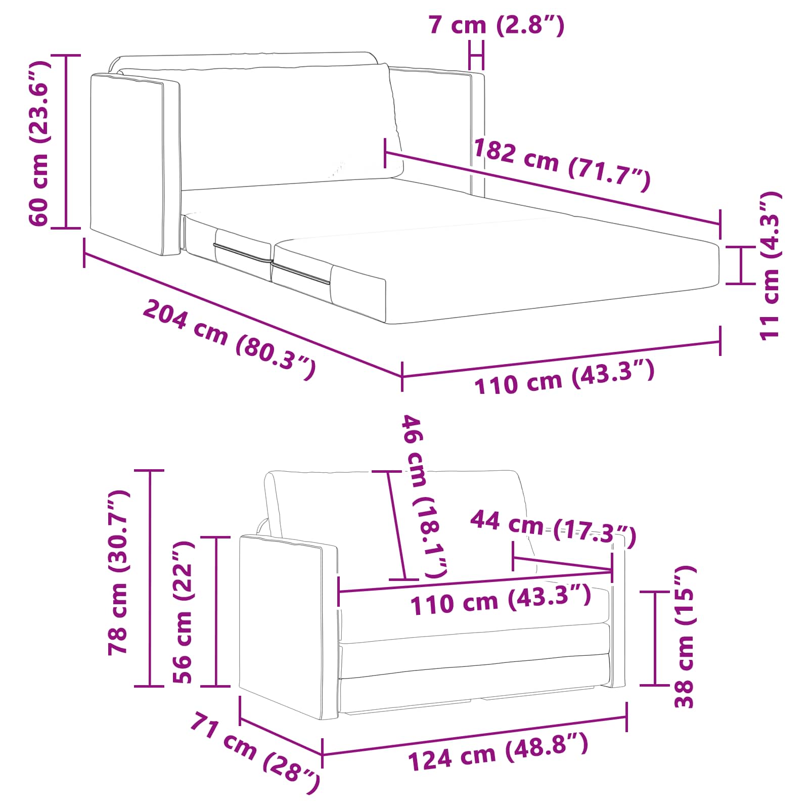 Krevet na razvlačenje Vinska crvena 124 x 71 x 78 cm Baršun