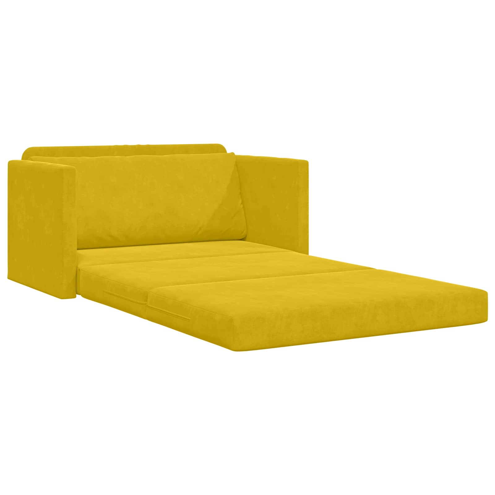 Krevet na razvlačenje Žuta suncokret 124 x 71 x 78 cm Baršun