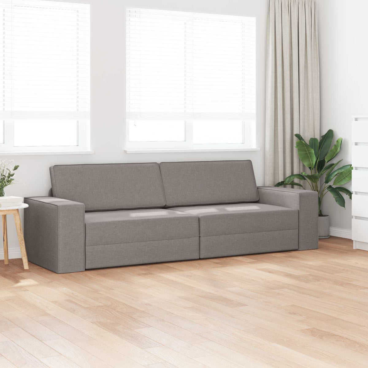 Krevet na razvlačenje Sivo-smeđa 245 x 78 x 77 cm tkanina
