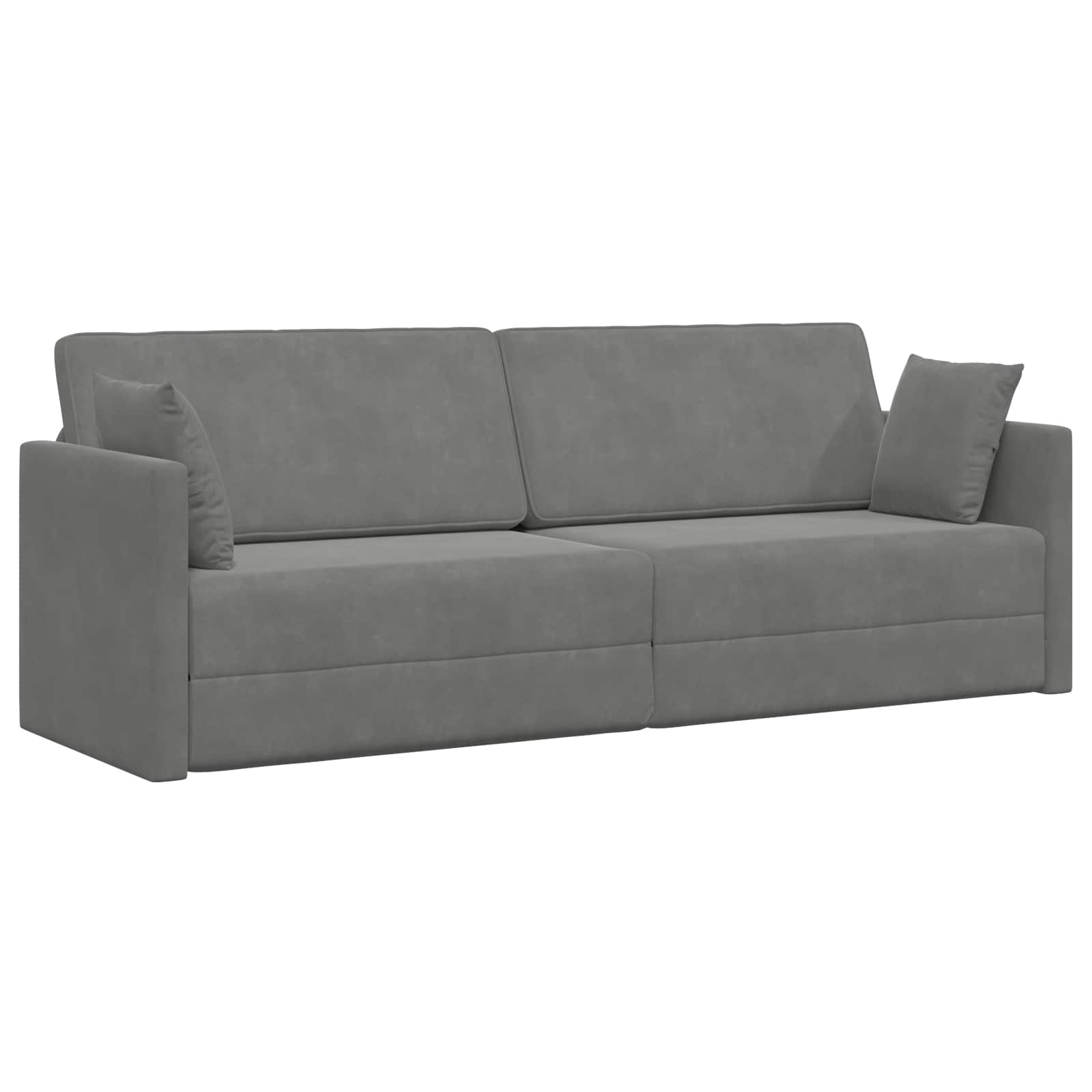 Podni kauč na razvlačenje Tamno siva 213 x 70 x 77 cm Baršun