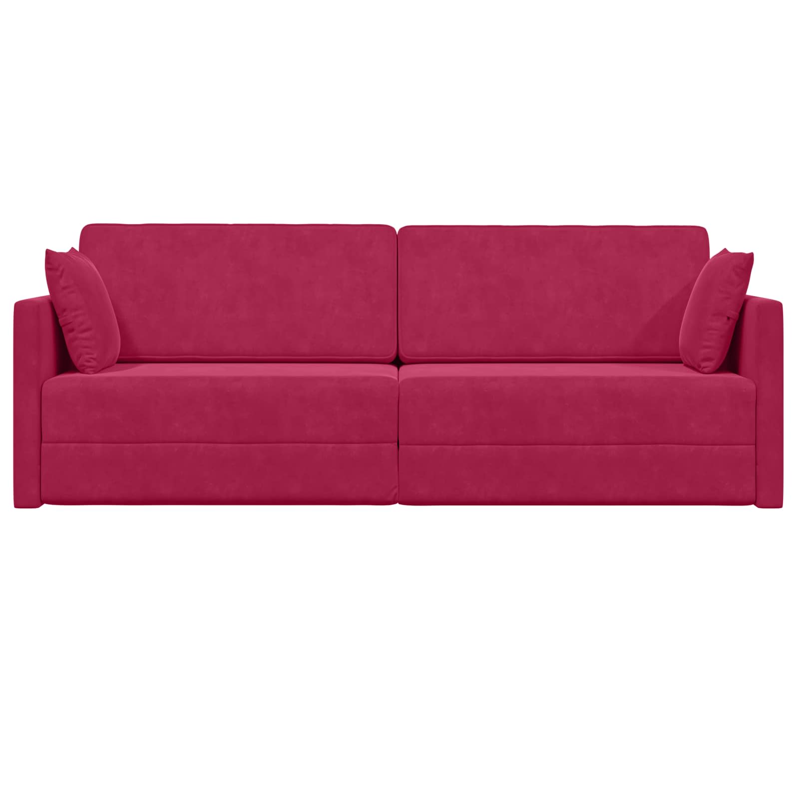 Podni kauč na razvlačenje Vinska crvena 213 x 70 x 77 cm Baršun