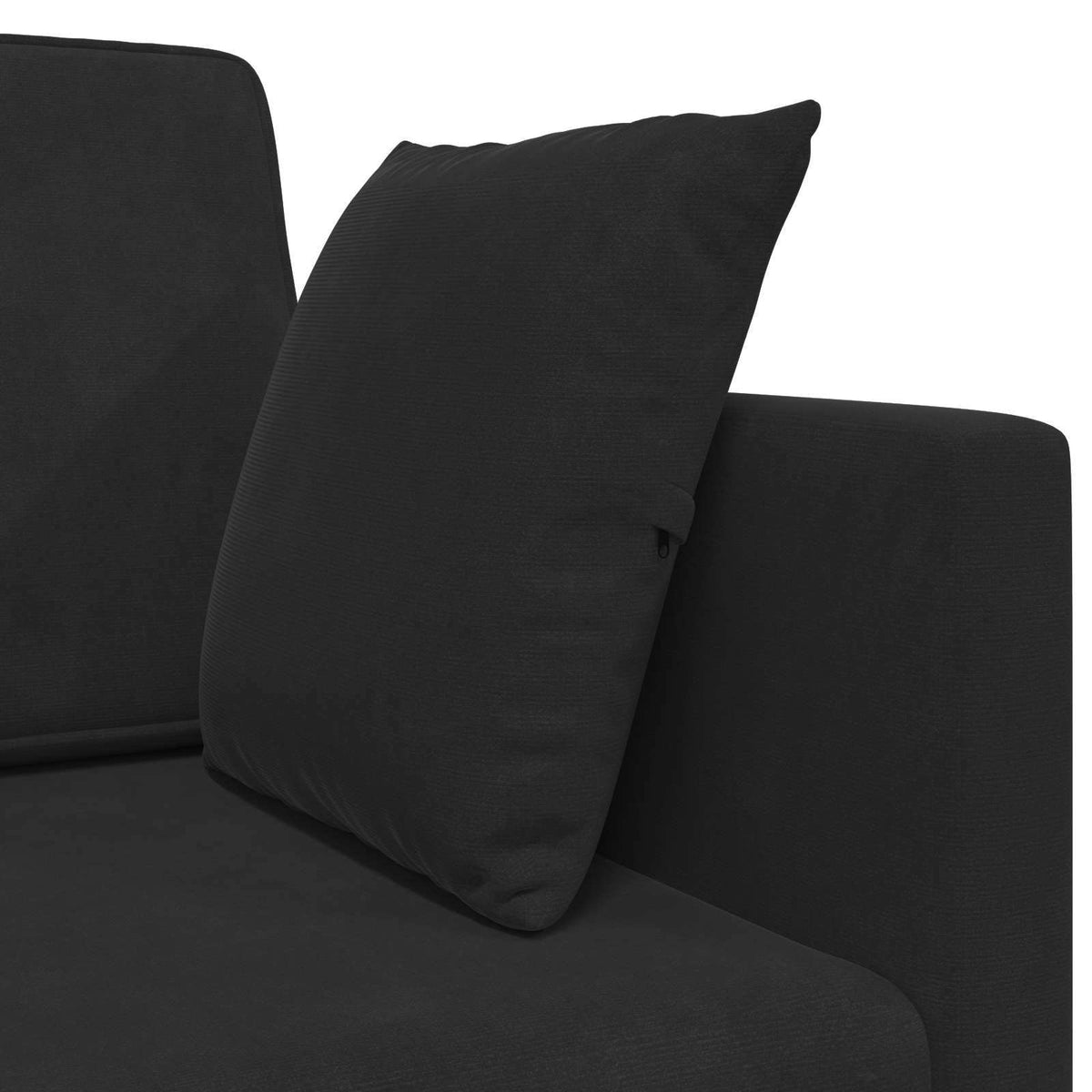Podni kauč na razvlačenje Crna 213 x 70 x 77 cm Baršun