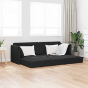 Podni kauč na razvlačenje Crna 213 x 70 x 77 cm Baršun