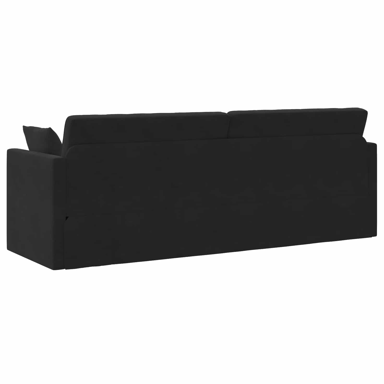 Podni kauč na razvlačenje Crna 213 x 70 x 77 cm Baršun