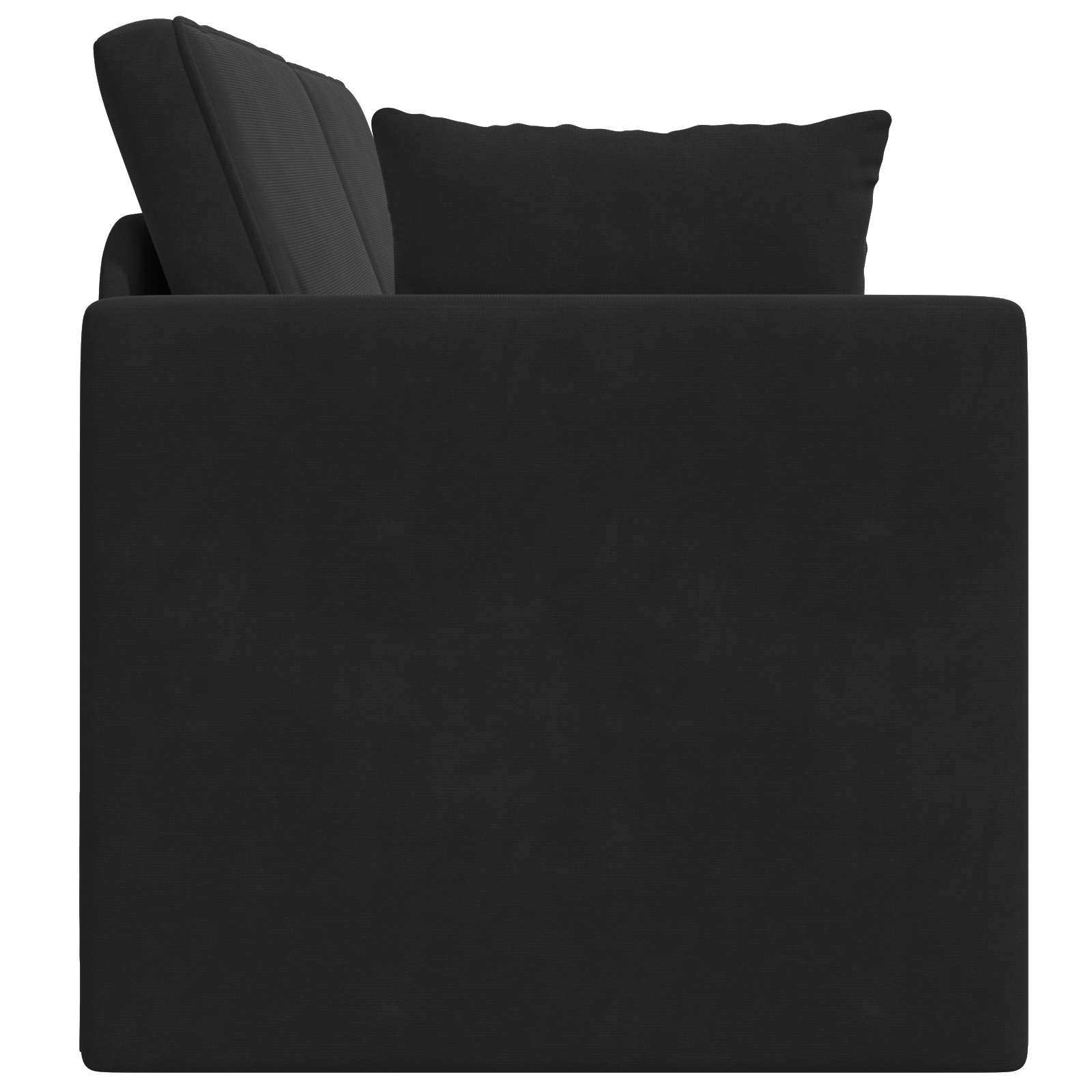 Podni kauč na razvlačenje Crna 213 x 70 x 77 cm Baršun