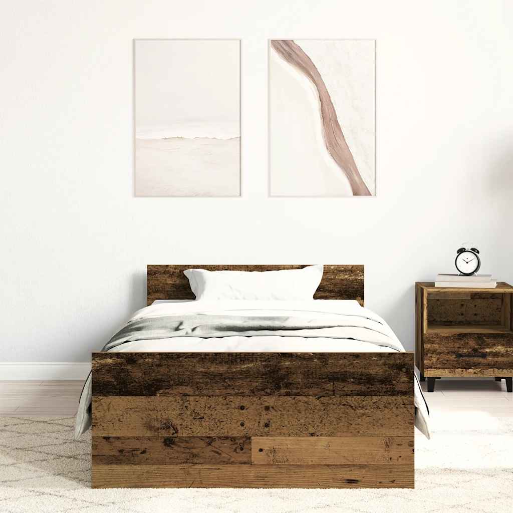Okvir kreveta bez madraca staro drvo 100x200 cm