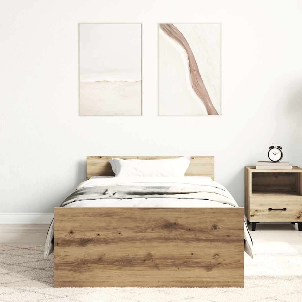 Okvir kreveta bez madraca boja hrasta artisan 100x200 cm