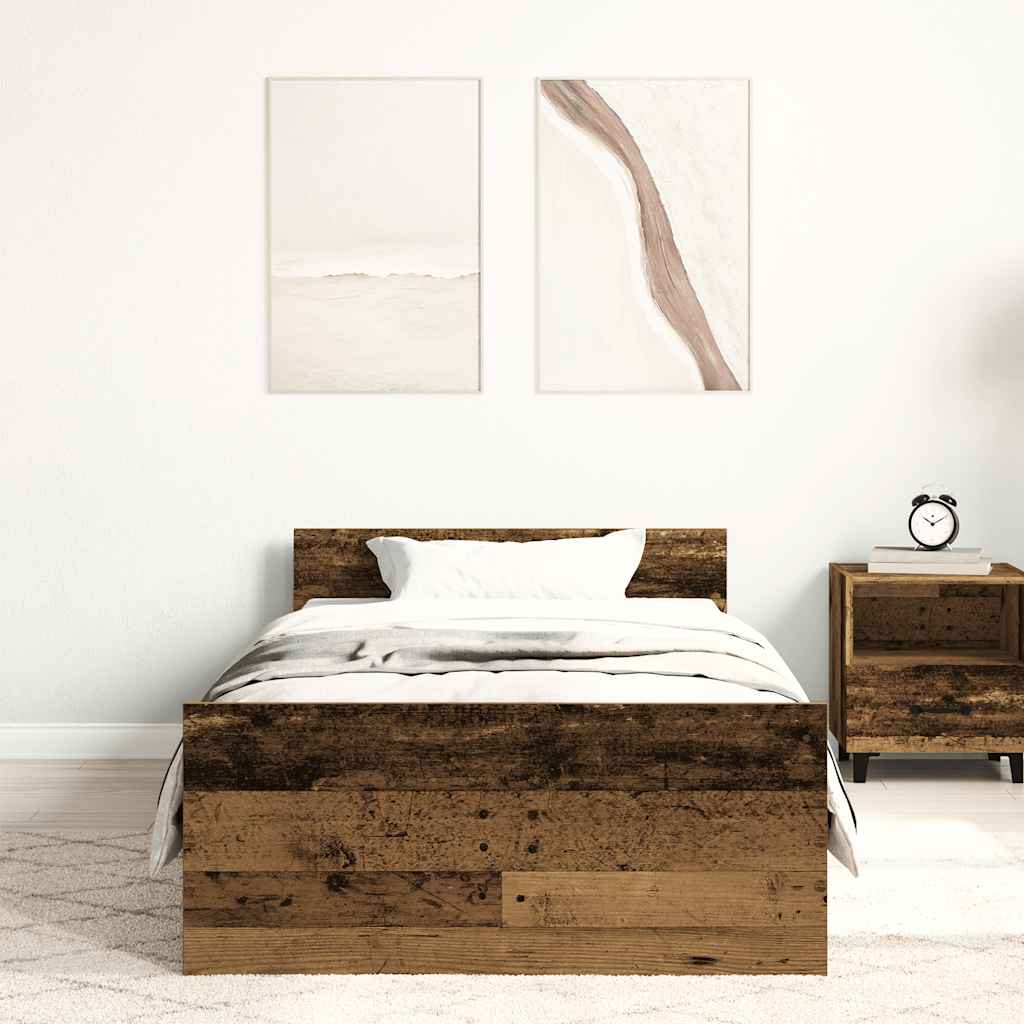 Okvir kreveta bez madraca staro drvo 90x190 cm