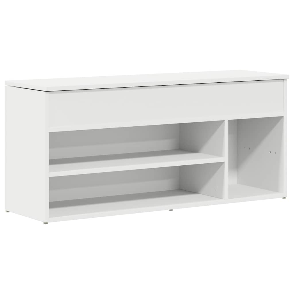 Klupa za cipele bijela 102x30,5x45 cm izrađeno drvo