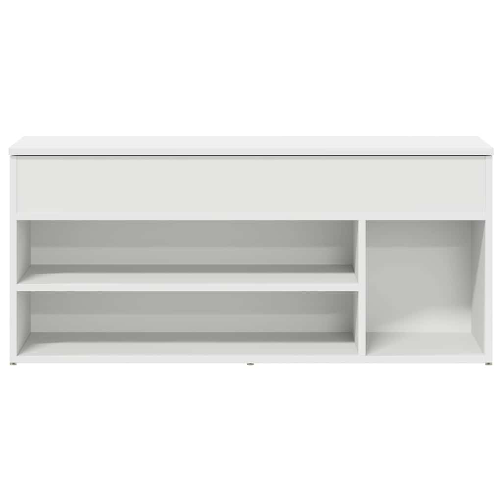 Klupa za cipele bijela 102x30,5x45 cm izrađeno drvo