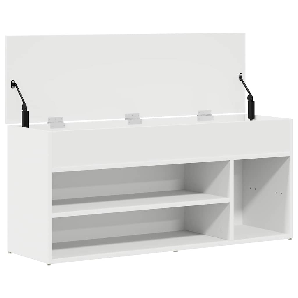 Klupa za cipele bijela 102x30,5x45 cm izrađeno drvo