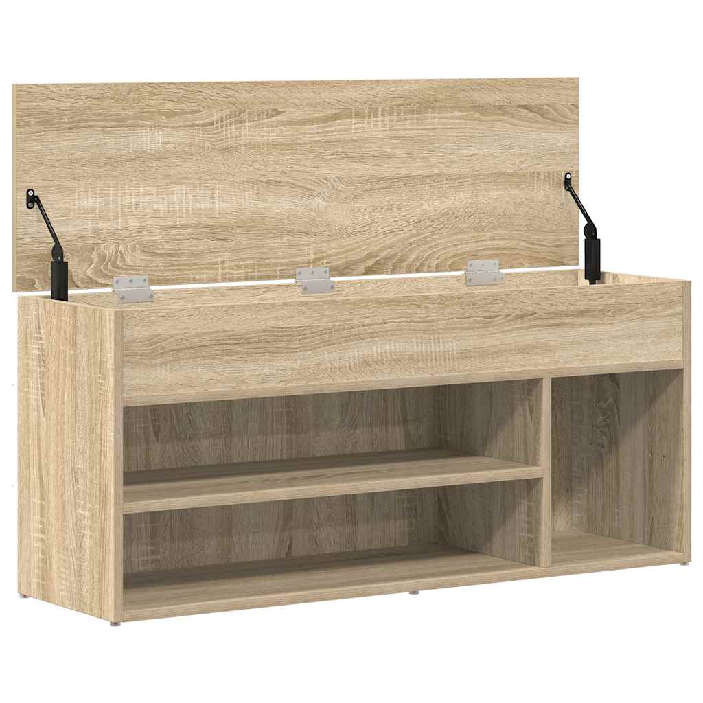 Klupa za cipele boja hrasta 102x30,5x45 cm konstruirano drvo