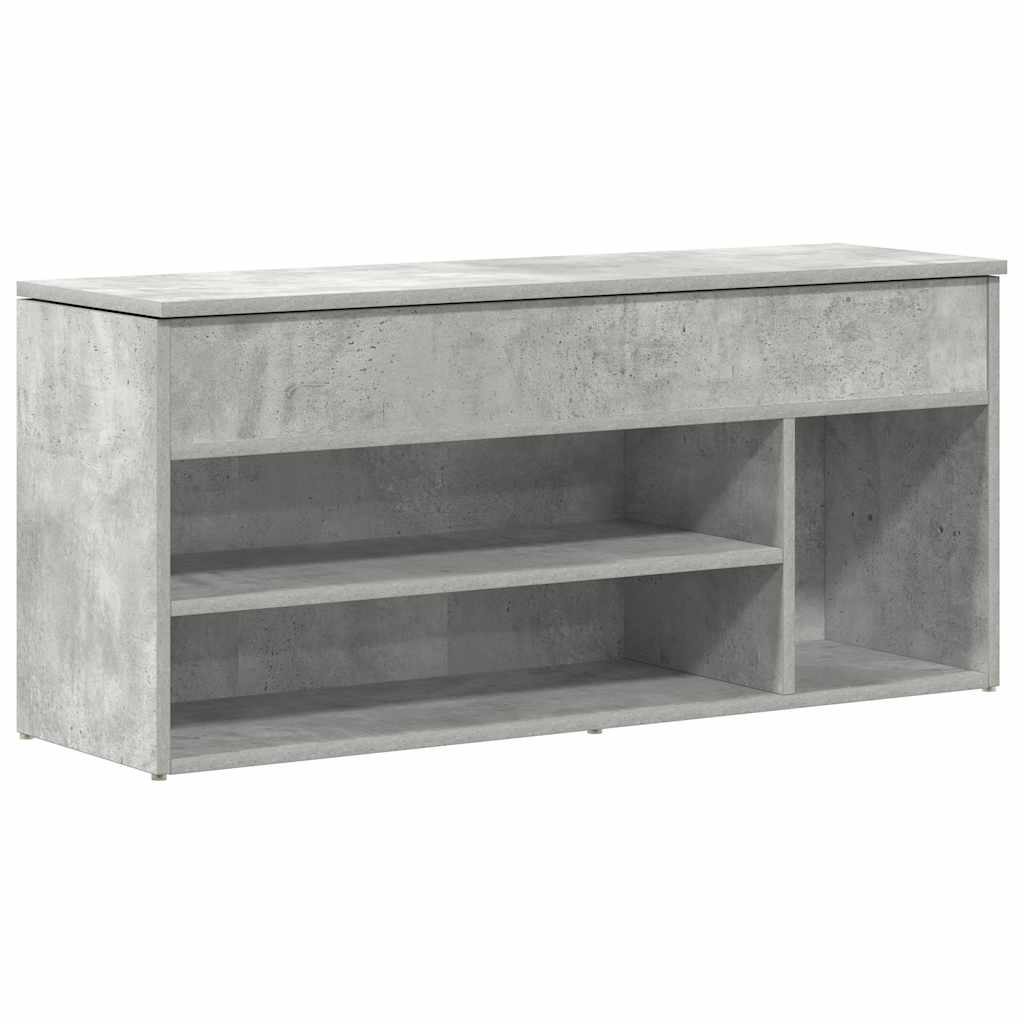 Klupa za cipele boja betona 102x30,5x45 cm konstruirano drvo