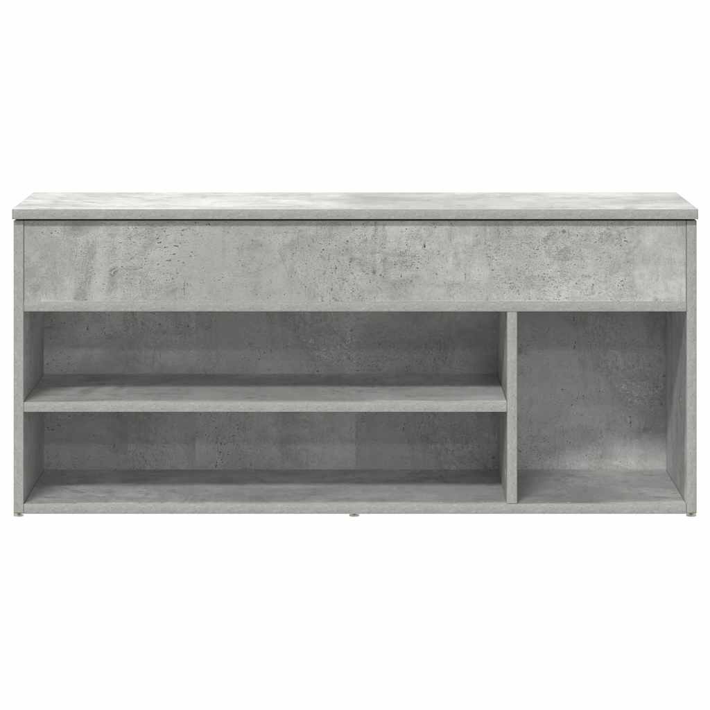 Klupa za cipele boja betona 102x30,5x45 cm konstruirano drvo