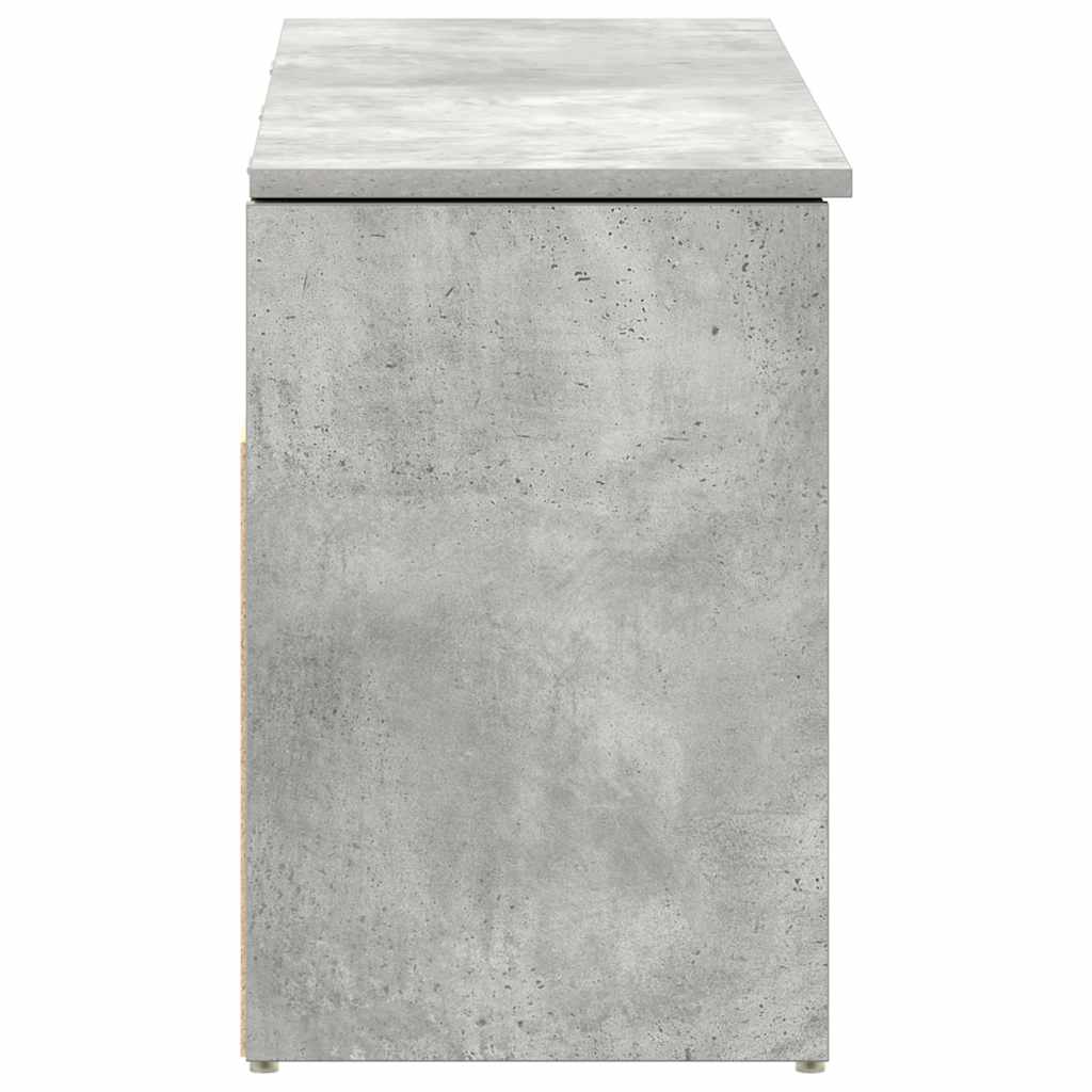 Klupa za cipele boja betona 102x30,5x45 cm konstruirano drvo