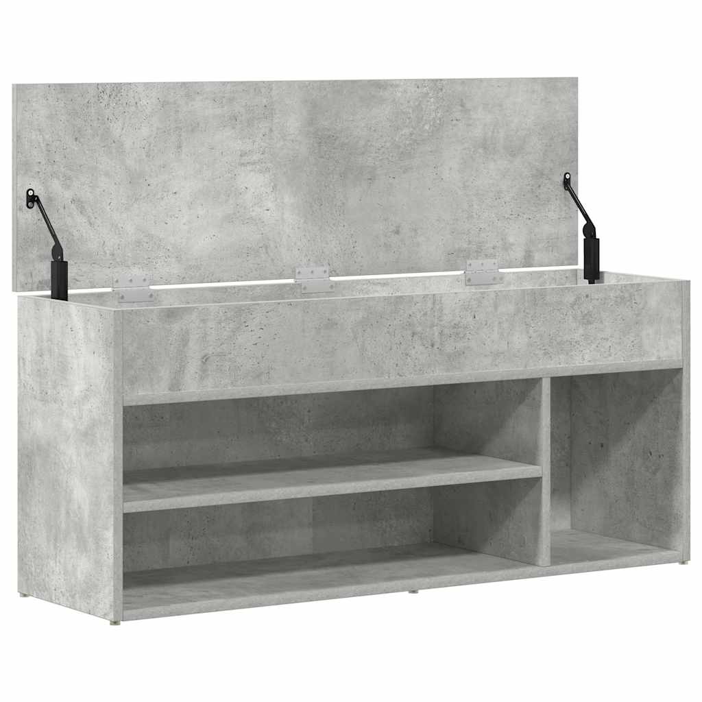 Klupa za cipele boja betona 102x30,5x45 cm konstruirano drvo
