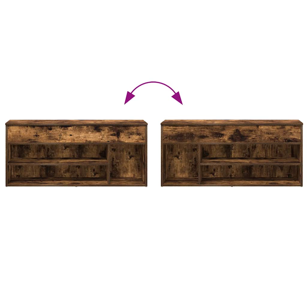Klupa za cipele boja dimljenog hrasta 102x30,5x45 cm drvena
