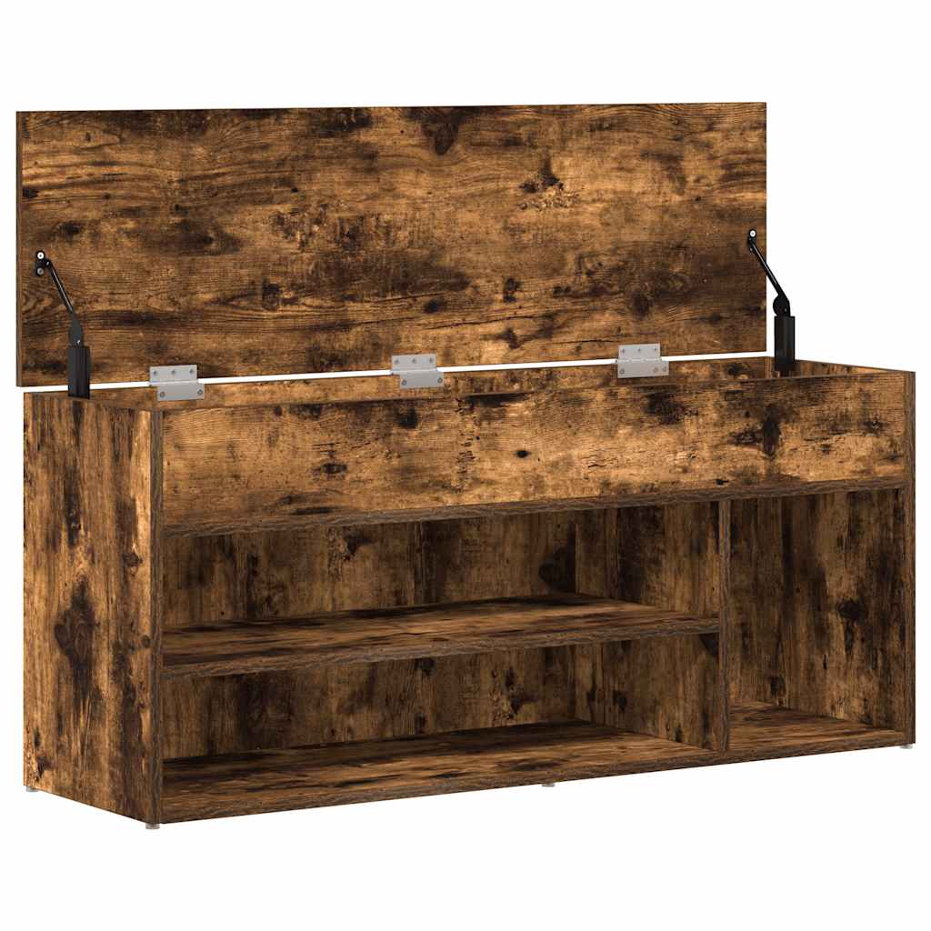 Klupa za cipele boja dimljenog hrasta 102x30,5x45 cm drvena