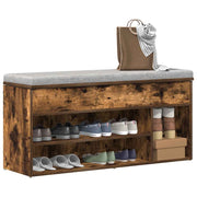 Klupa za cipele boja dimljenog hrasta 102x30,5x45 cm drvena