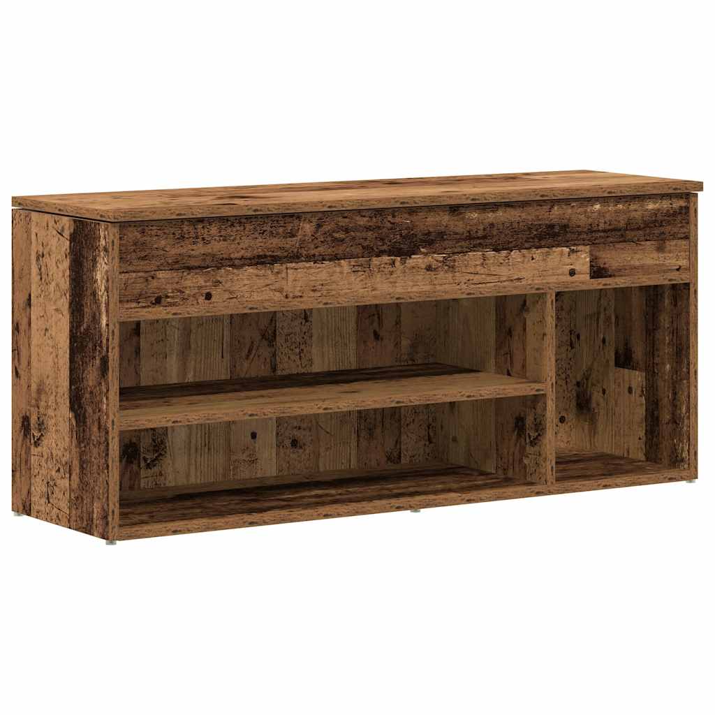 Klupa za cipele boja staro drvo 102x30,5x45cm konstruirano drvo