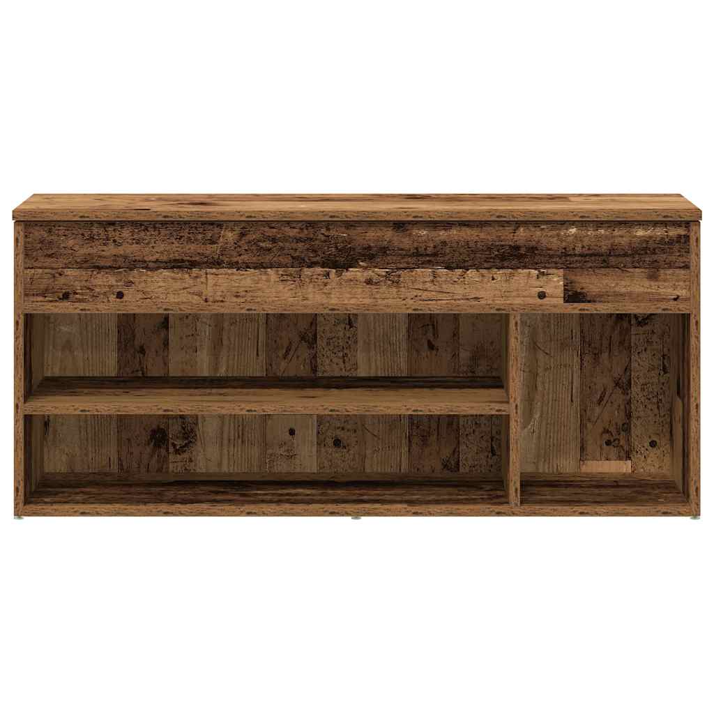Klupa za cipele boja staro drvo 102x30,5x45cm konstruirano drvo