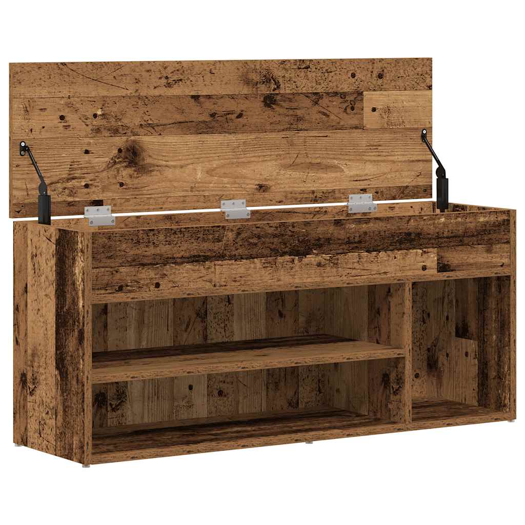 Klupa za cipele boja staro drvo 102x30,5x45cm konstruirano drvo