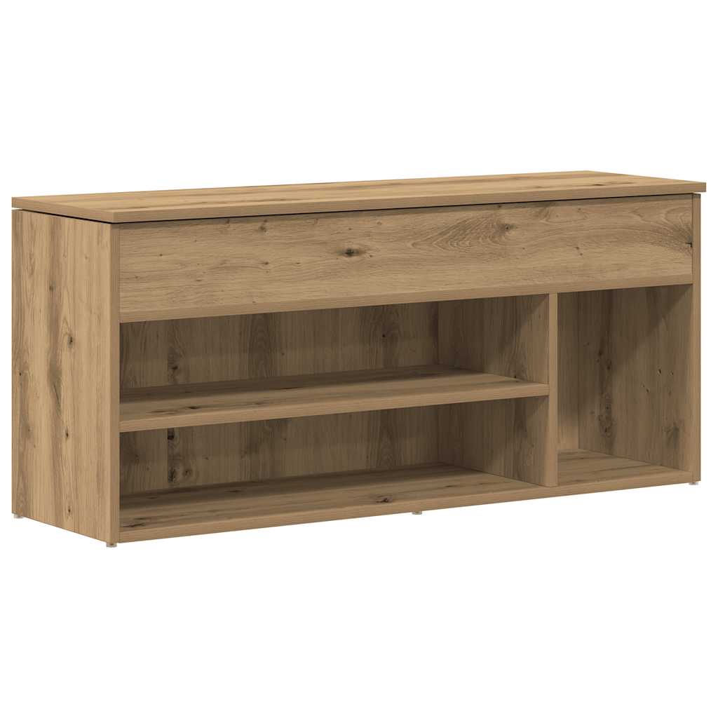 Klupa za cipele boja hrasta 102x30,5x45 cm konstruirano drvo