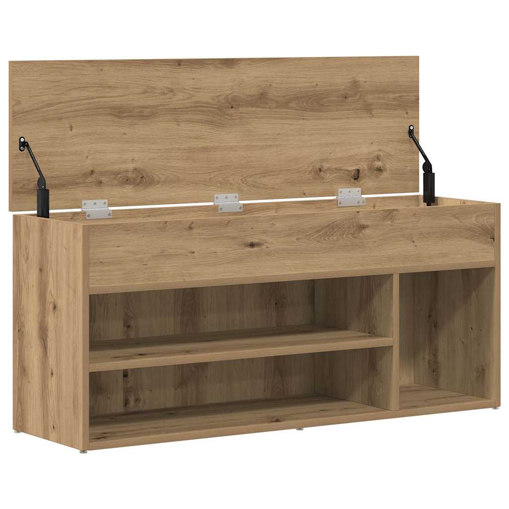 Klupa za cipele boja hrasta 102x30,5x45 cm konstruirano drvo