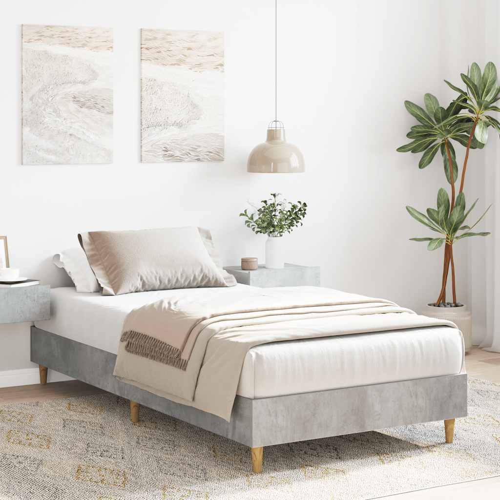 Okvir kreveta bez madraca Beton siva 90x190cm Konstruirano drvo