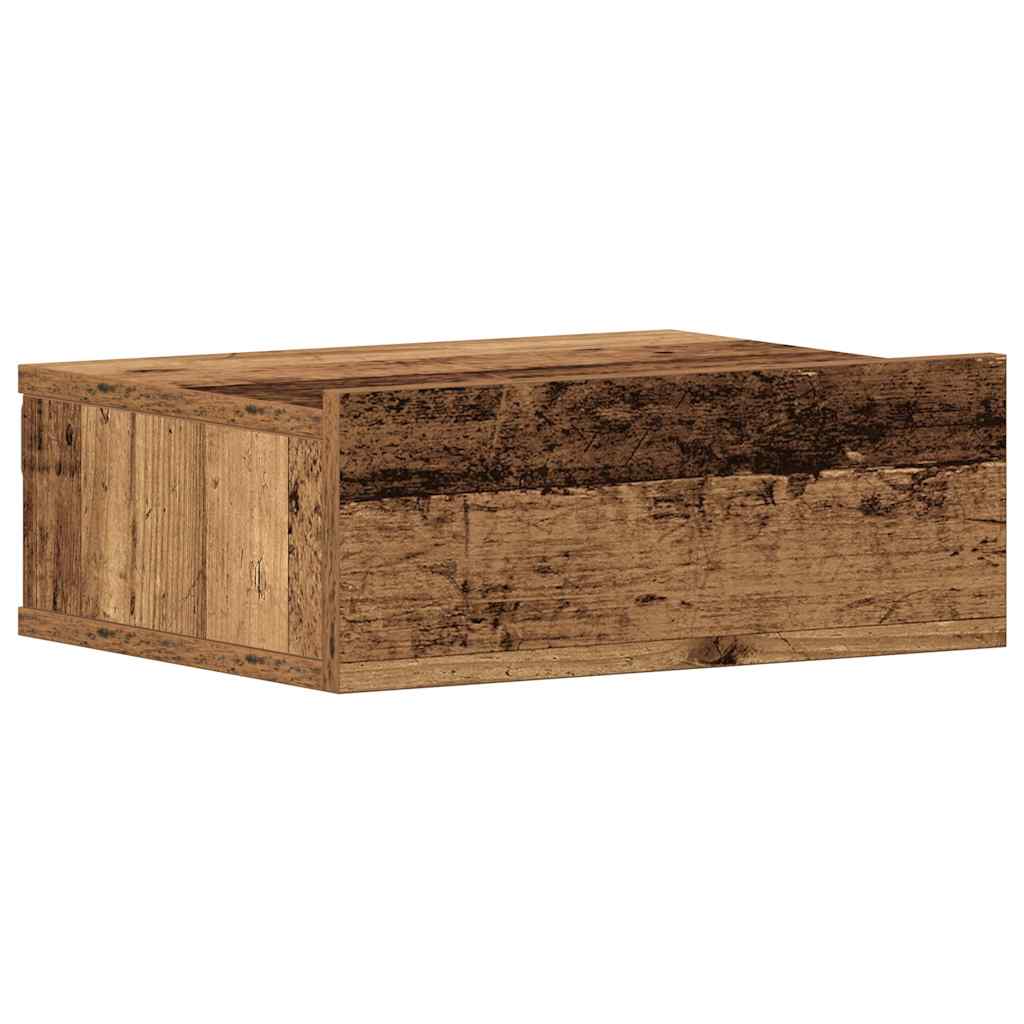 Plutajući noćni ormarić staro drvo 40x32x15cm konstruirano drvo