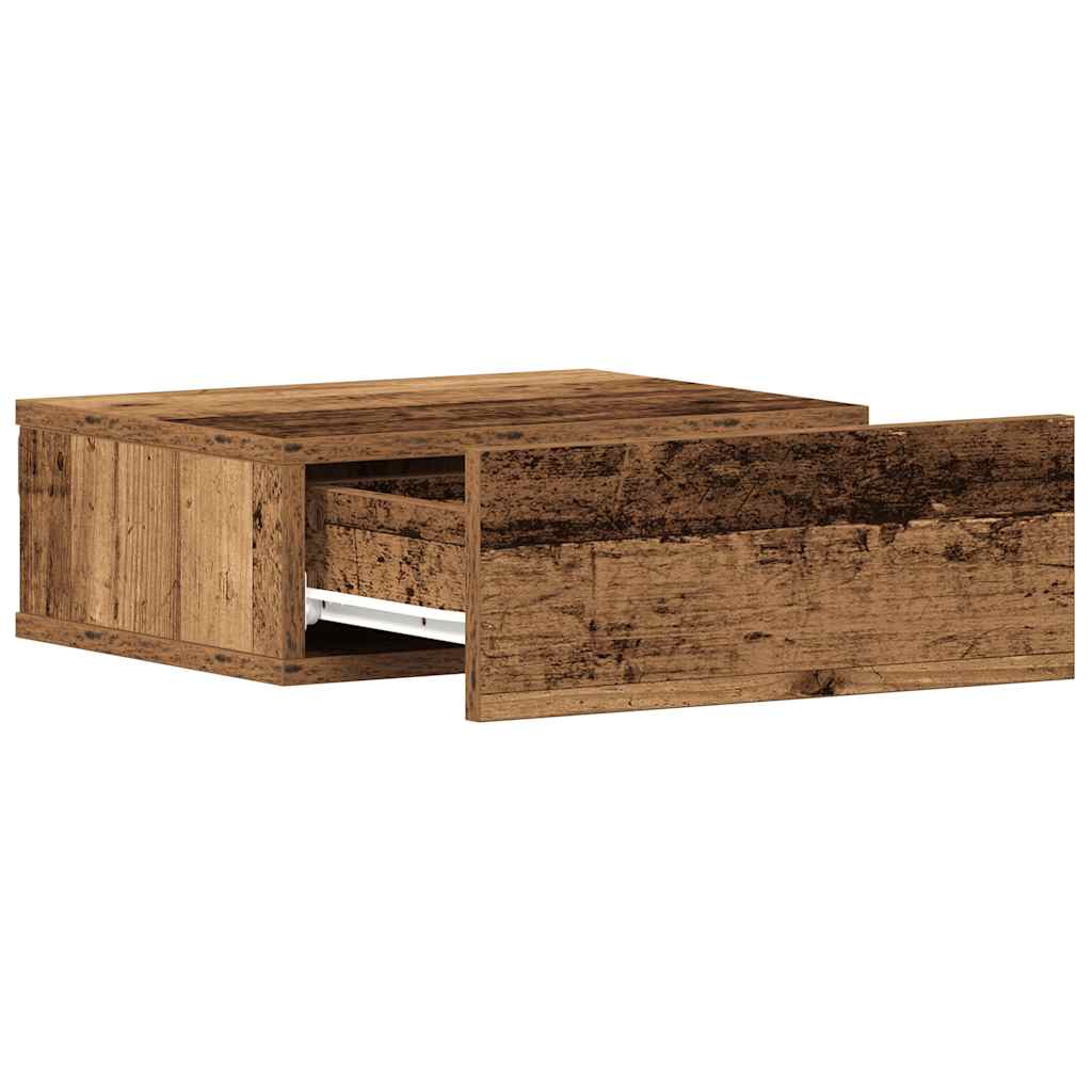 Plutajući noćni ormarić staro drvo 40x32x15cm konstruirano drvo
