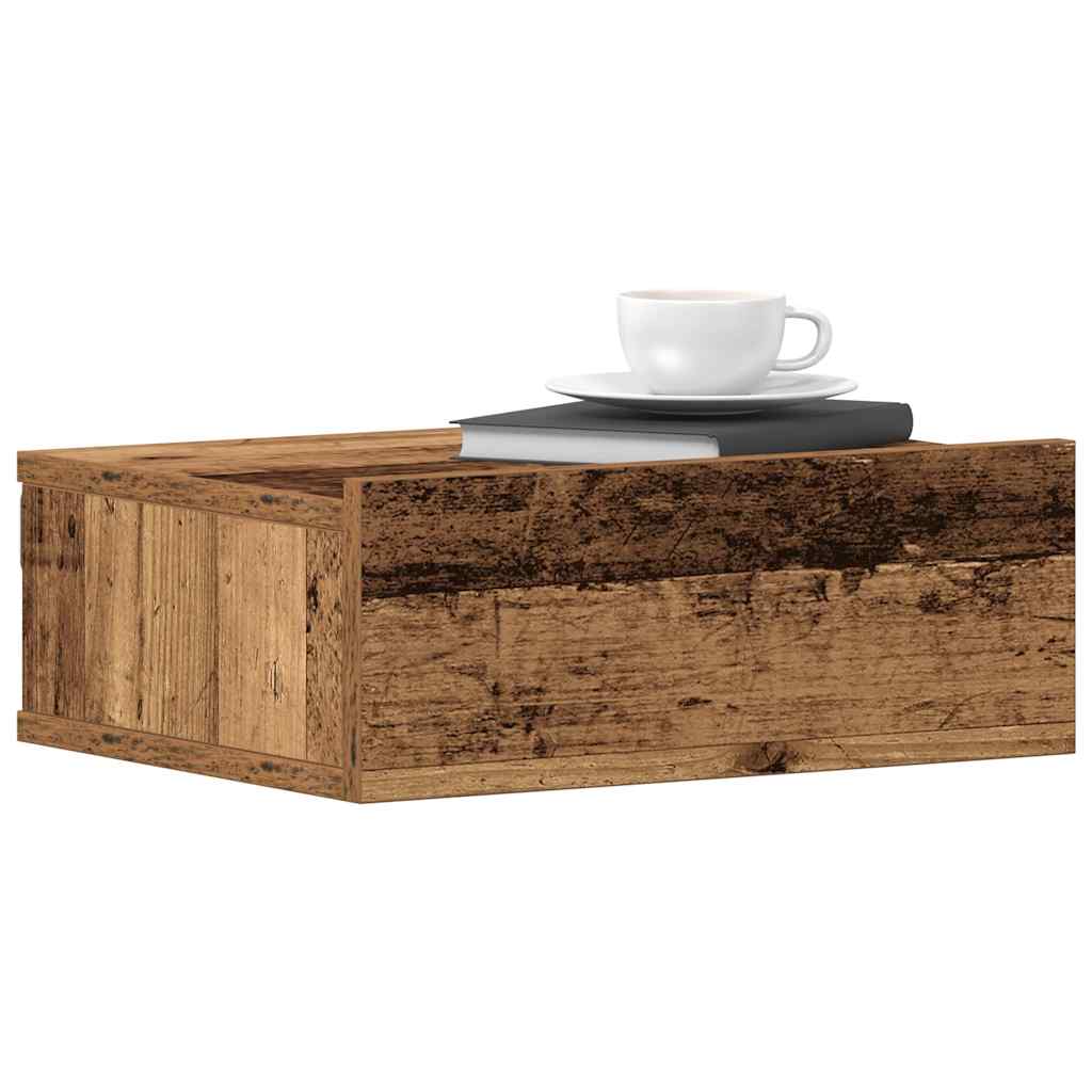 Plutajući noćni ormarić staro drvo 40x32x15cm konstruirano drvo