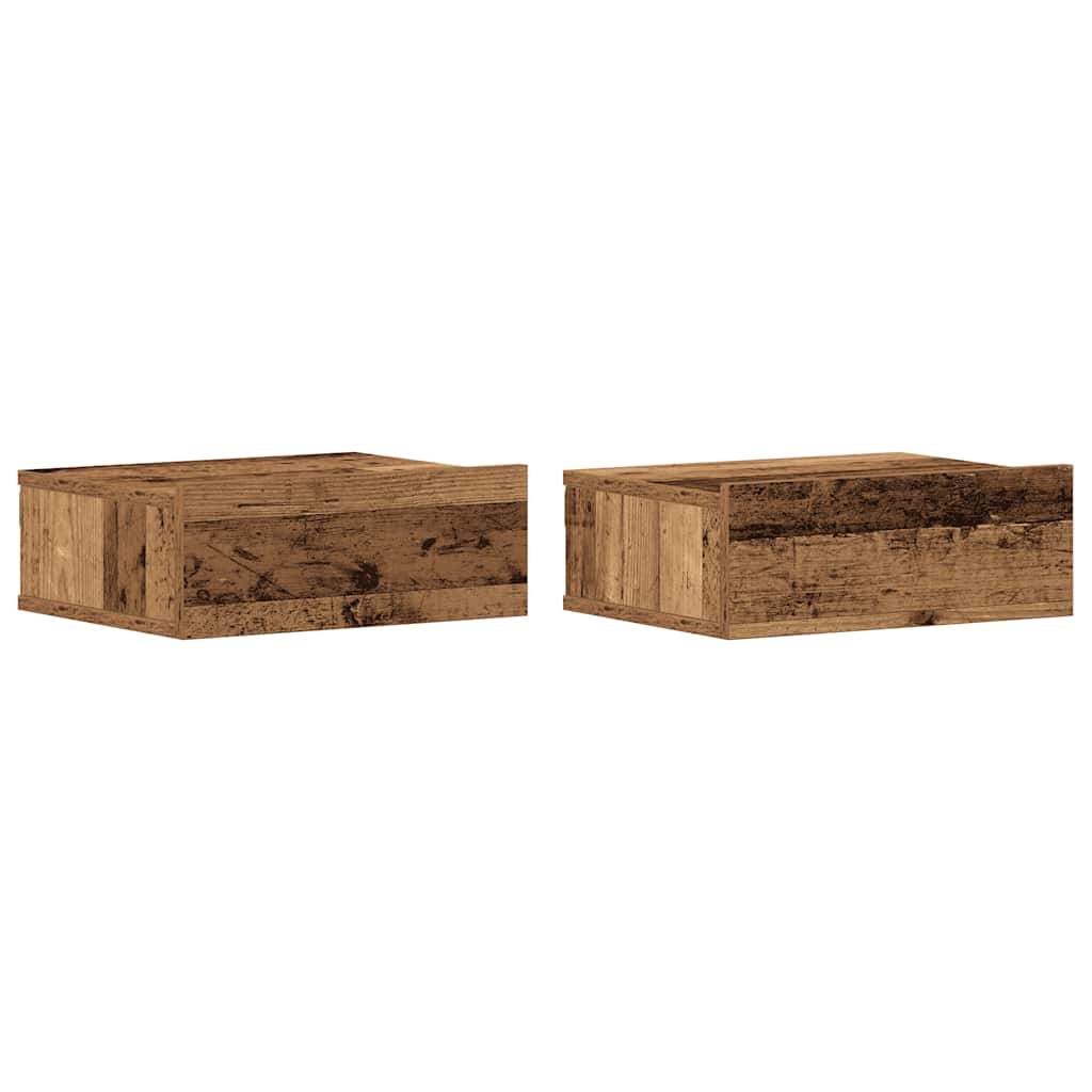Plutajući noćni ormarići 2 kom staro drvo 40x32x15 cm
