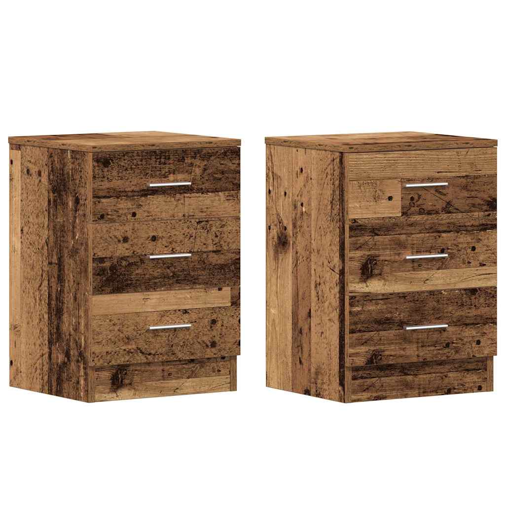 Noćni ormarići 2 kom Staro drvo 38x35x55 cm Konstruirano drvo
