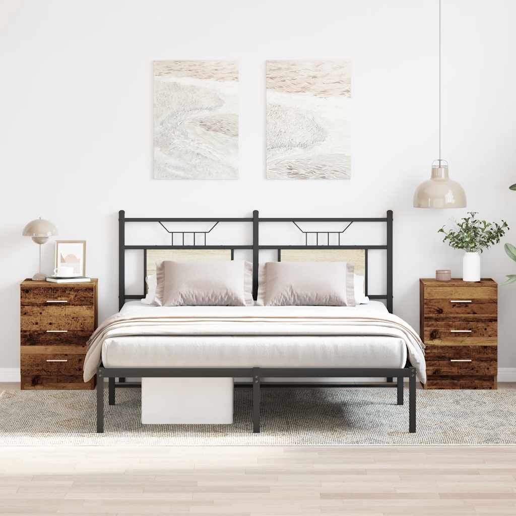 Noćni ormarići 2 kom Staro drvo 38x35x55 cm Konstruirano drvo