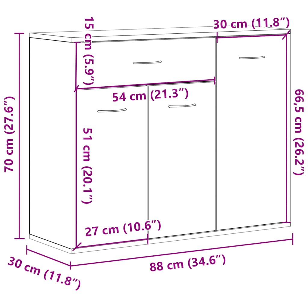 Komoda Staro drvo 88x30x70 cm Konstruirano drvo