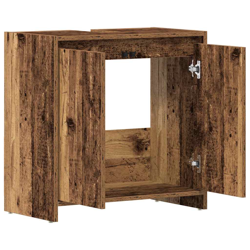 Kupaonski ormarić za umivaonik staro drvo 60x33x60 cm