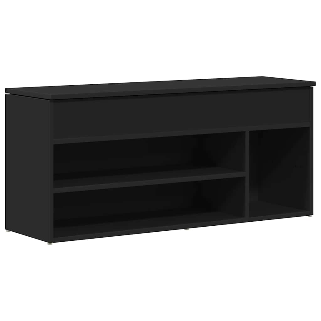 Klupa za cipele crna 102x30,5x45 cm izrađeno drvo