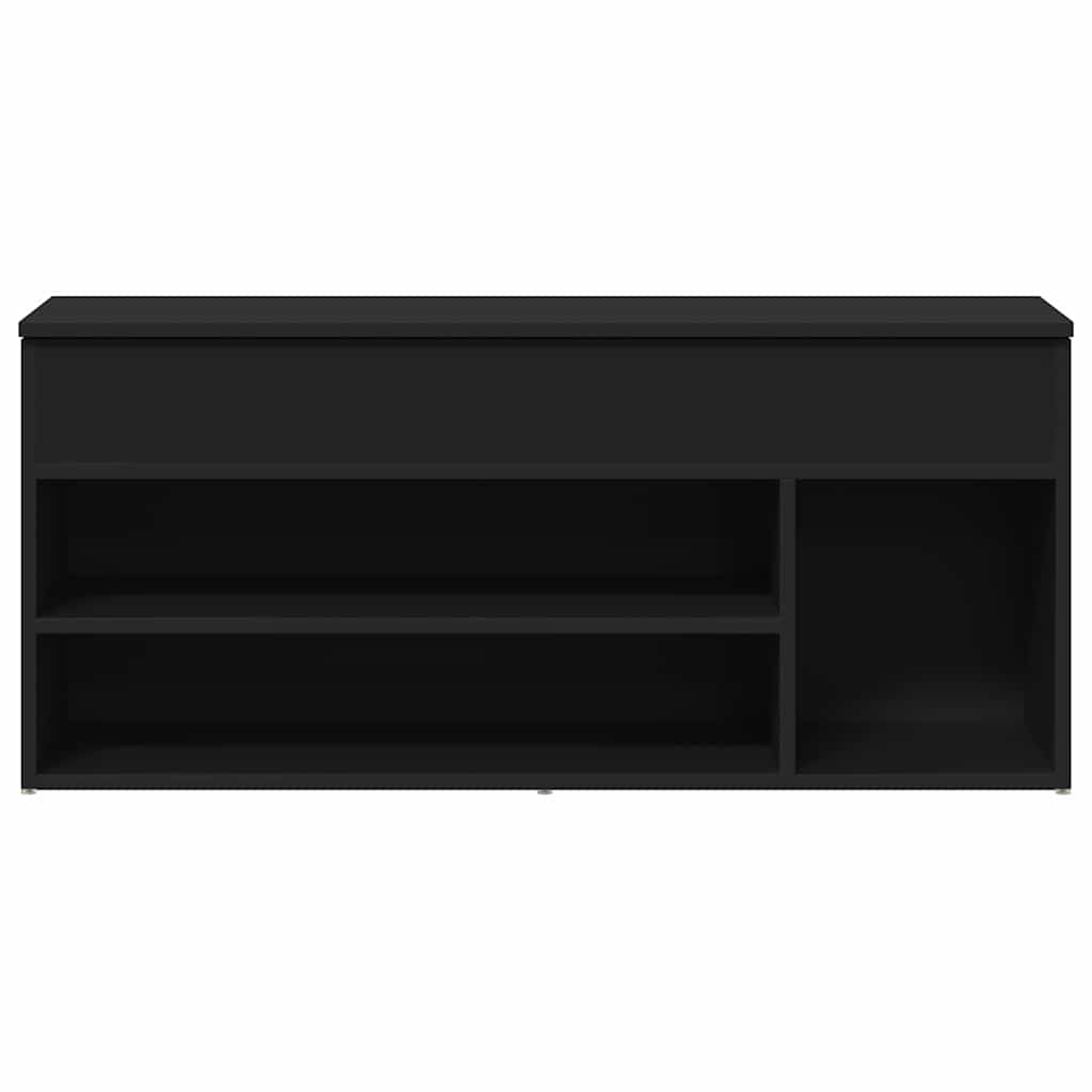 Klupa za cipele crna 102x30,5x45 cm izrađeno drvo
