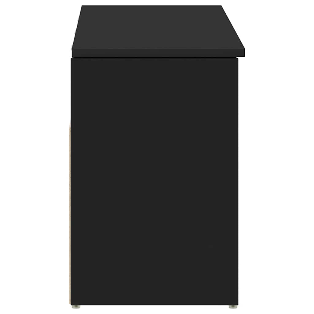 Klupa za cipele crna 102x30,5x45 cm izrađeno drvo