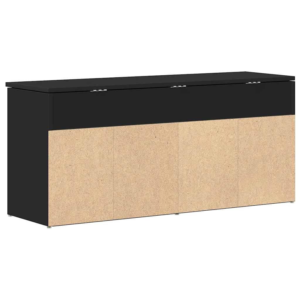 Klupa za cipele crna 102x30,5x45 cm izrađeno drvo