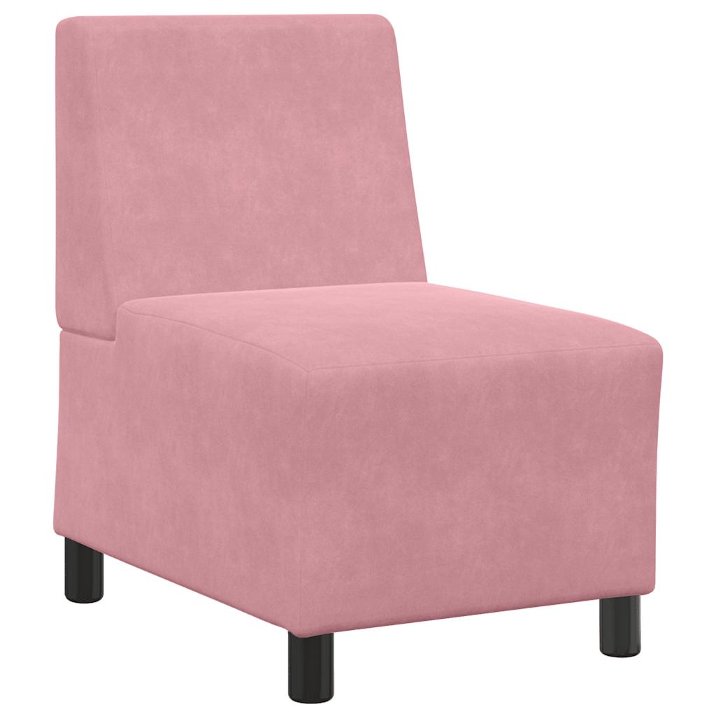 Modularna sofa bez naslona za ruke, ružičasta, 55 cm, baršun