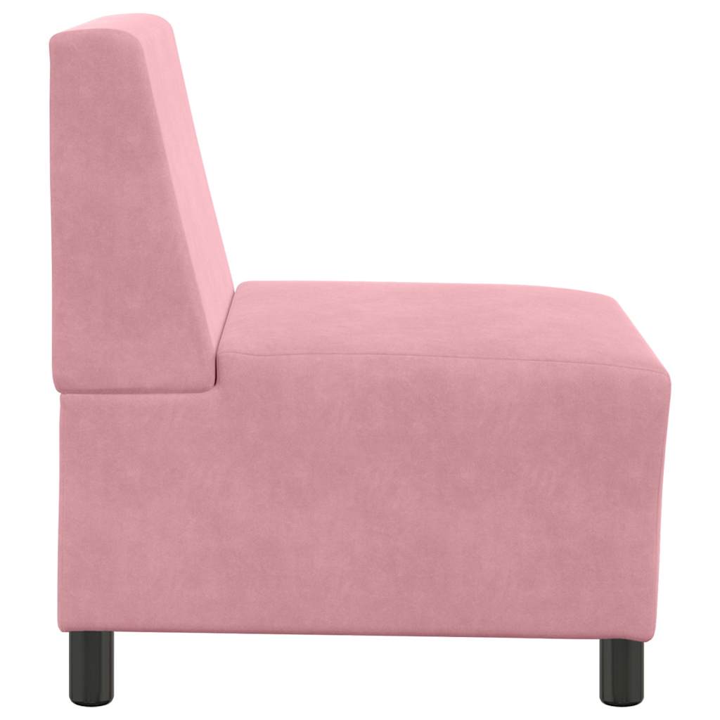 Modularna sofa bez naslona za ruke, ružičasta, 55 cm, baršun